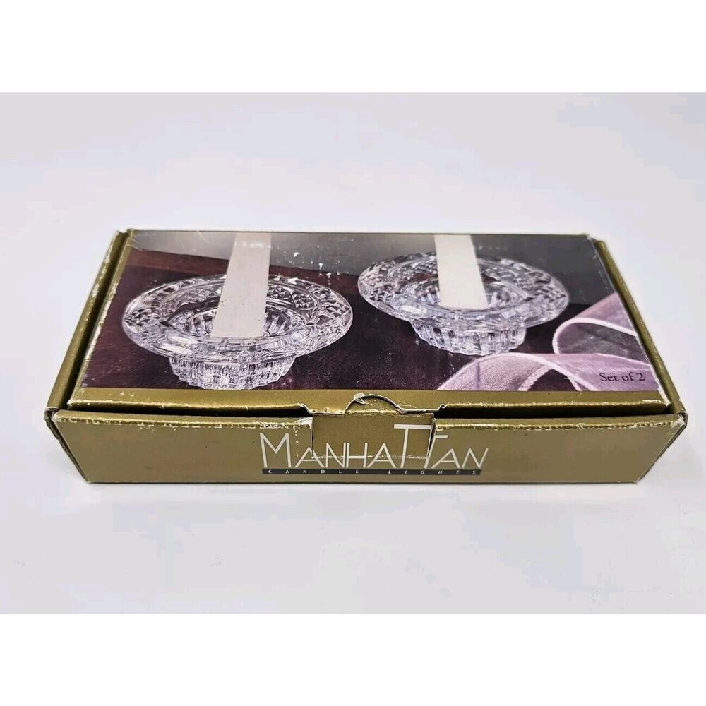 Manhattan Candle Lights (Moonlight 4") Set of 4 Cut Crystal Indonesia